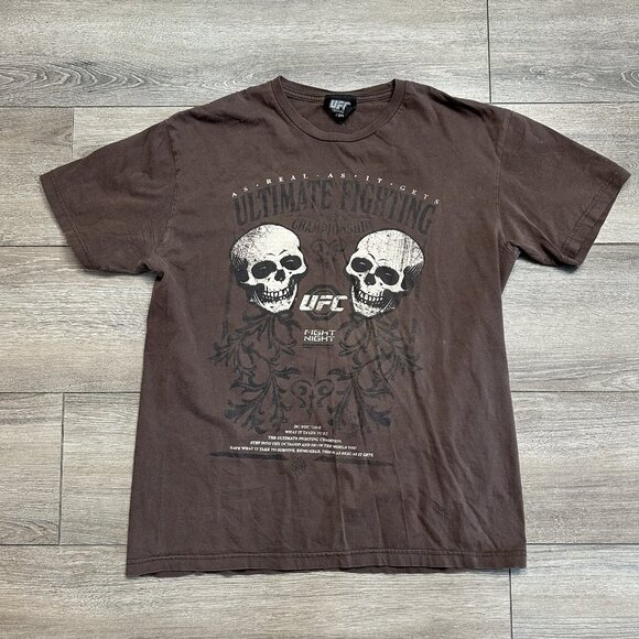 UFC Other - VTG UFC Shirt MMA Fighting Men's Size L MMA Y2K Skull Ultimate Fighting Brown